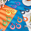 6 Pairs 6 Colors Donut Resin Dangle Earrings with Iron Pins for Women EJEW-AN0004-14-7