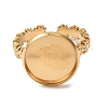 Flower 304 Stainless Steel Cuff Ring Components STAS-P454-05D-G-2