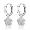 925 Sterling Silver Flower Earrings with Cubic Zirconia ZT2390-2-1