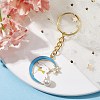 Moon with Rabbit Alloy Enamel Pendant Keychain KEYC-JKC00623-03-2