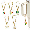 5Pcs 5 Styles Alloy Enamel Wine Glass Charms HJEW-TA0001-15-1