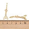 Fishtail Brass Micro Pave Cubic Zirconia Hoop Earrings EJEW-B154-05G-5
