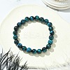 Dyed Natural Tiger Eye Round Beaded Stretch Bracelets for Women BJEW-TA00437-2