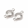 304 Stainless Steel with Glass Connector Charms STAS-G305-08P-03-2