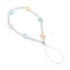 Dyed Natural Selenite & Glass Seed Round Beaded Phone Hand Strap Chains HJEW-JM03363-01-4