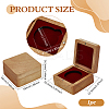 Square Beech Wooden Coin Storage Boxes CON-WH0099-61B-2