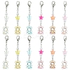 12Pcs 6 Colors Bear Acrylic & ABS Plastic Imitation Pearl Pendant Decorations HJEW-YW00128-1