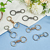 12Pcs 3 Colors Nordic Retro Zinc Alloy Double Spring Ring Clasps FIND-SC0012-87A-4