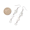 Brass Moon with Star Dangle Earrings EJEW-JE06675-4