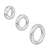 3Pcs 3 Style 925 Sterling Silver Spring Gate Rings STER-PH0003-31-1