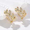 Brass Micro Pave Clear Cubic Zirconia Cuff Earrings EJEW-I249-11G-5