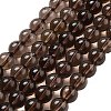 Natural Smoky Quartz Round Beads Strands X-G-E329-8mm-38A-1