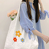 60Pcs 12 Style Flower Shape Two Tone Crochet Appliques DIY-FG0004-05-4
