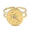 Ion Plating(IP) 304 Stainless Steel Open Cuff Ring for Women RJEW-F166-07G-01-2