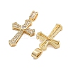 Brass Pave Clear Cubic Zirconia Pendants KK-U009-06B-G-2