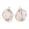 Natural Rose Quartz Pendants G-H293-03P-03-1