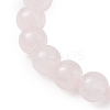 Natural Rose Quartz Beaded Stretch Bracelets for Women BJEW-JB11095-06-4