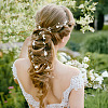 1Pc Wedding Bridal Flower Pearl Headband Hair Vine OHAR-GO0001-07-6