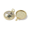 Brass Micro Pave Clear Cubic Zirconia Cross Pendants KK-G485-32G-02-2