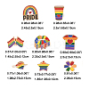 8Pcs 8 Styles Pride Rainbow Theme Enamel Pins JEWB-FP0001-03-5