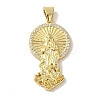 Rack Plating Brass Micro Pave Clear Cubic Zirconia Pendants KK-P267-14E-G-1