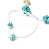 Synthetic Turquoise Starfish & Natural Shell Braided Bead Bracelets BJEW-TA00371-4