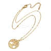 Brass Pave Full Cubic Zirconia Tree Of Life Pendant Necklaces NJEW-D309-01G-B-2