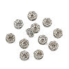 Flower Brass Crystal Rhinestone Bead Spacers RB-D302-P-4