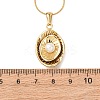 304 Stainless Steel & Acrylic Imitation Pearl Oval Pendant Snake Chain Necklaces for Women NJEW-F354-05G-5
