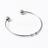 Tarnish Resistant Fashion 304 Stainless Steel Cuff Bangles Torque Bangles BJEW-H473-01P-3