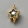 Light Gold Plated Brass Pave Cubic Zirconia Connector Charms KK-CJC0001-43KCG-04-1