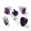 Natural Amethyst Nuggets Cuff Ring LS-RJEW-G271-01P-02-1