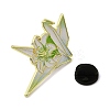 Paper Crane & Lily Flower Alloy Enamel Pin Backs for Clothes for Women JEWB-F043-02B-3