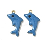 304 Stainless Steel Enamel Pendants STAS-V015-03G-1