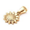 304 Stainless Steel Sunflower Charms LS-STAS-L272-009G-2