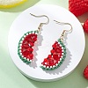 304 Stainless Steel Watermelon Dangle Earrings EJEW-MZ00652-1
