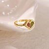 304 Stainless Steel Micro Pave Cubic Zirconia Cuff Open Rings RJEW-P175-03G-1