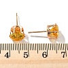 Flat Round Brass Micro Pave Cubic Zirconin Stud Earrings EJEW-D318-04G-6