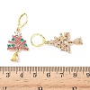 Christmas Alloy Rhinestone Hoop Earrings EJEW-F399-02G-3
