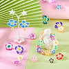 50Pcs 5 Styles Handmade Polymer Clay 3D Flower Plumeria Beads CLAY-TA0001-68-8