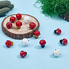 24Pcs 3 Styles Handmade Bumpy Lampwork Beads LAMP-DR0001-11-4