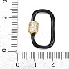 Oval Brass Micro Pave Clear Cubic Zirconia Screw Carabiner Clasps KK-B167-01B-G-4