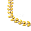 Enamel Ear of Wheat Link Chain Necklace NJEW-P220-02G-08-2