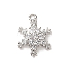 Christmas Theme Brass Micro Pave Cubic Zirconia Charms KK-P278-06P-1