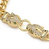 Brass Micro Pave Cubic Zirconia Link & Charm Bracelets BJEW-K261-02G-02-2