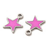 304 Stainless Steel Enamel Pendants STAS-M308-13P-03-2