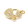 Rack Plating Brass Micro Pave Cubic Zirconia Pendants ZIRC-F142-12B-G-2