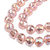 Electroplate Transparent Glass Beads Strands EGLA-N002-46-H02-3