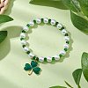Alloy Enamel Clover Charm Bracelets BJEW-JB11217-2