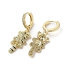 Raccoon Real 18K Gold Plated Brass Dangle Leverback Earrings EJEW-Q797-16G-2